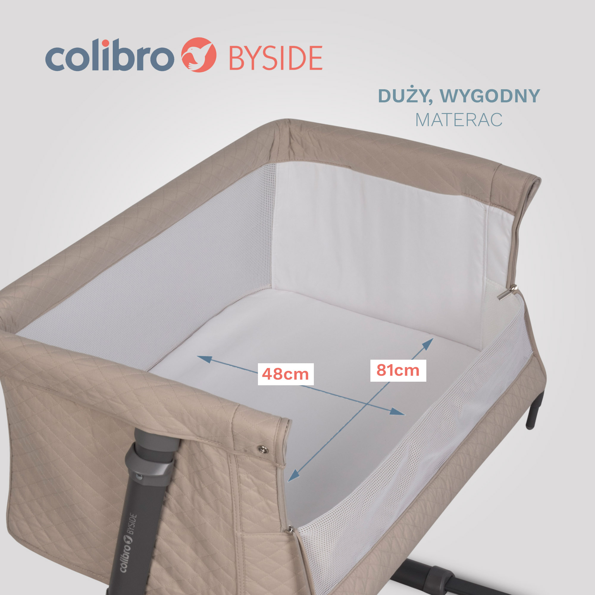 Łóżeczko dostawne dla dzieci Colibro Byside - dostawka do łóżka
