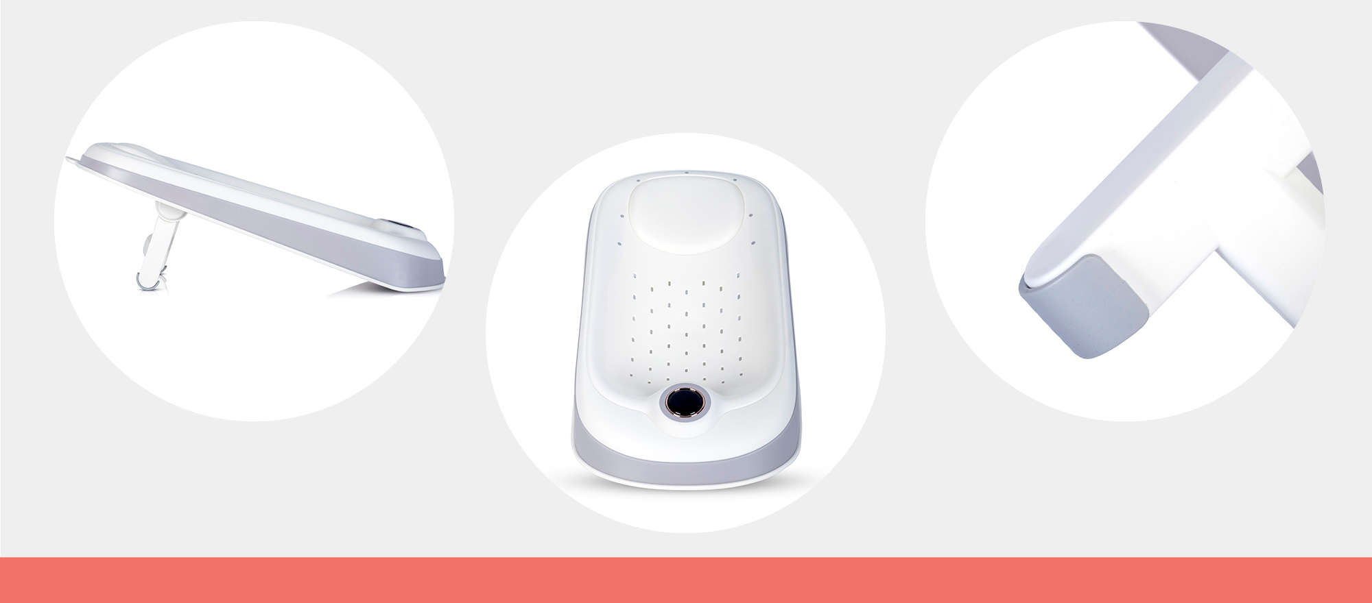 Leżaczek kąpielowy COLIBRO RELAX - składany silikonowy z regulacją wysokości i termometrem