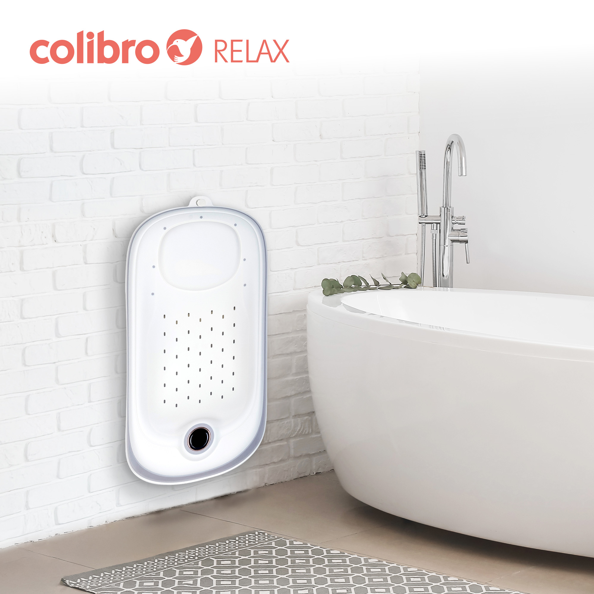 Leżaczek kąpielowy COLIBRO RELAX - składany silikonowy z regulacją wysokości i termometrem