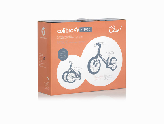 Rowerek biegowy dziecięcy Tremix CIAO z funkcją składania Street Gray