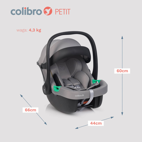 Fotelik samochodowy PETIT PRO Dove z homologacją R129 lub I-SIZE dla dzieci od 40 do 87 cm