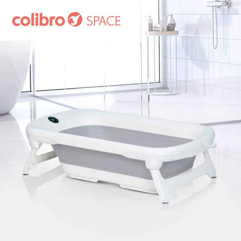 Wanienka dziecięca COLIBRO SPACE - składana silikonowa z termometrem