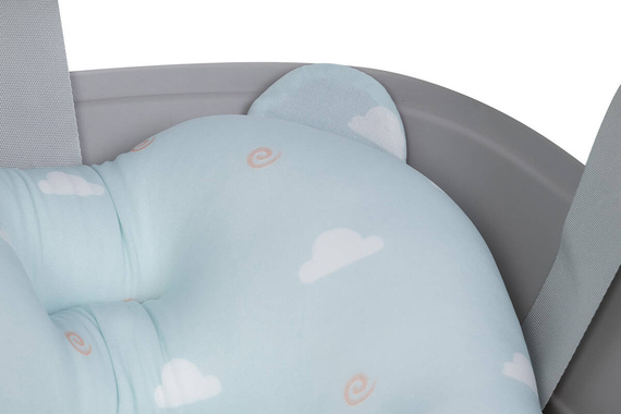 Wanienka dziecięca SPACE z leżaczkiem - składana silikonowa z termometrem Cloudy Blue