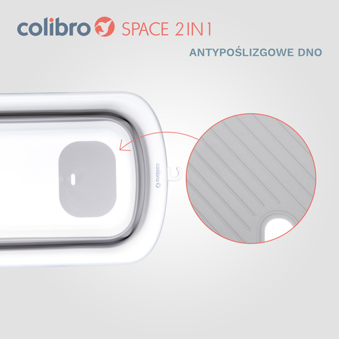 Wanienka dla dziecka składana COLIBRO SPACE 2w1 z leżaczkiem kąpielowym silikonowa z termometrem