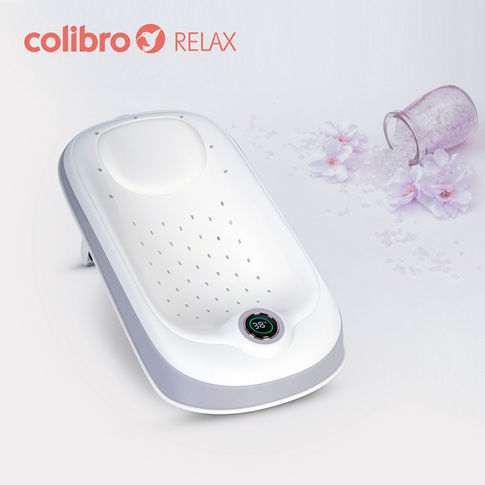 Leżaczek kąpielowy składany silikonowy COLIBRO RELAX z regulacją wysokości i termometrem
