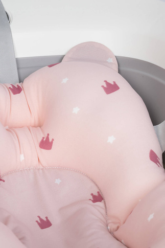 Wanienka dziecięca SPACE z leżaczkiem - składana silikonowa z termometrem Sweet Pink