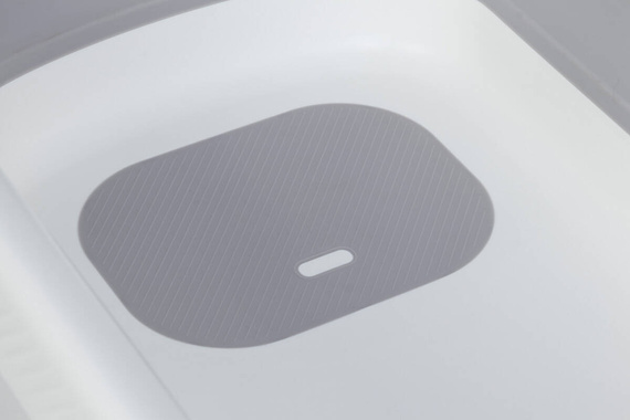 Wanienka dziecięca SPACE z leżaczkiem - składana silikonowa z termometrem Cloudy Blue