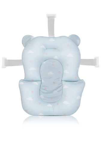 Wanienka dziecięca SPACE z leżaczkiem - składana silikonowa z termometrem Cloudy Blue