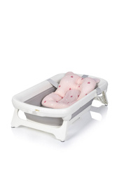 Wanienka dziecięca SPACE z leżaczkiem - składana silikonowa z termometrem Sweet Pink