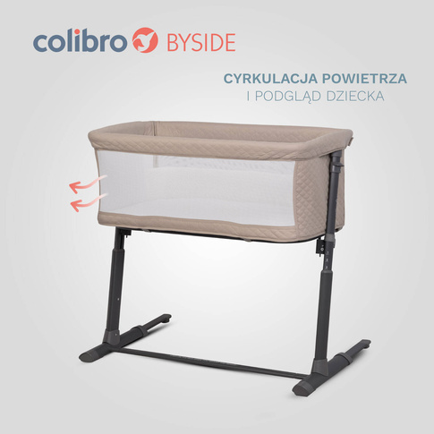 Łóżeczko dostawne dla dzieci COLIBRO Byside Taupe