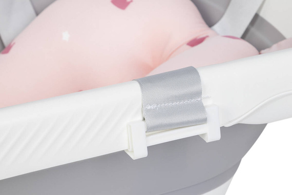 Wanienka dziecięca SPACE z leżaczkiem - składana silikonowa z termometrem Sweet Pink