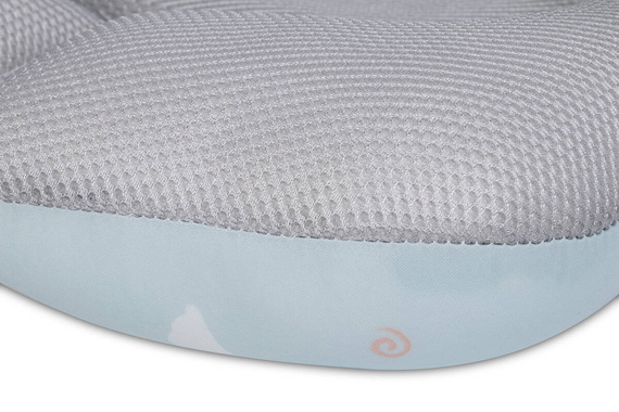 Wanienka dziecięca SPACE z leżaczkiem - składana silikonowa z termometrem Cloudy Blue