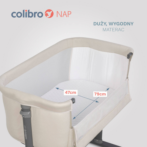 Łóżeczko dostawne dla dzieci COLIBRO NAP Taupe