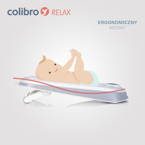 Leżaczek kąpielowy składany silikonowy COLIBRO RELAX z regulacją wysokości i termometrem