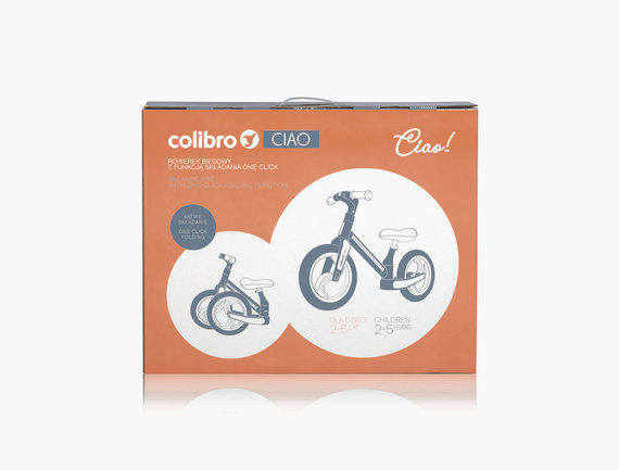 Rowerek biegowy dziecięcy Tremix CIAO z funkcją składania Rose Gold