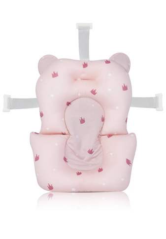 Wanienka dziecięca SPACE z leżaczkiem - składana silikonowa z termometrem Sweet Pink