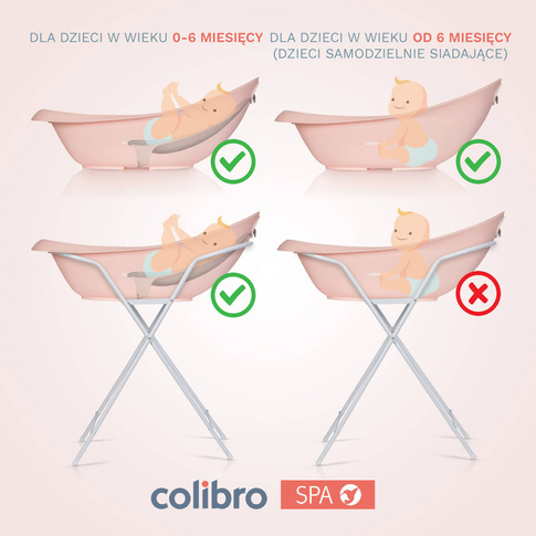 wanienka dla dziecka ze stojakiem SPA 2w1 CRYSTAL PINK