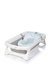 Wanienka dziecięca SPACE z leżaczkiem - składana silikonowa z termometrem Cloudy Blue